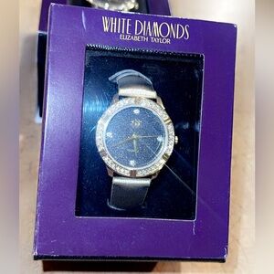 White Diamonds Gold and Black Watch